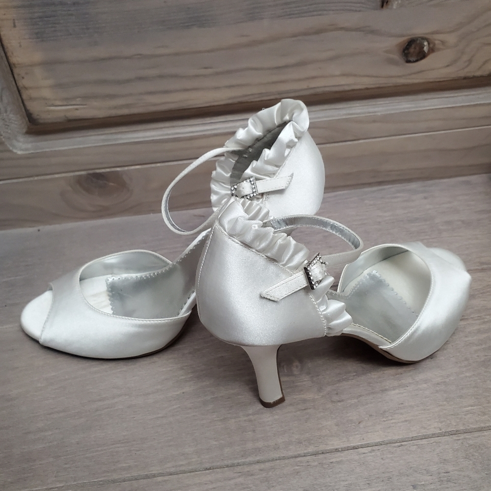 Lolita Soft Ivory ankle strap heels